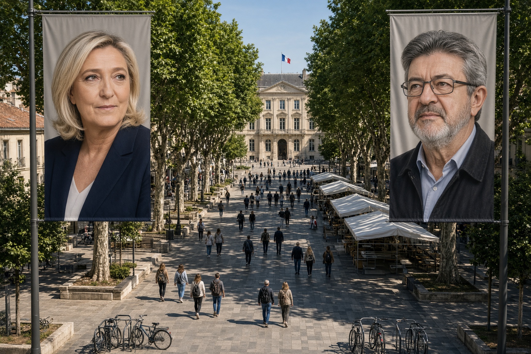 Opiniepeiling: Le Pen en Mélenchon maken kans op tweede ronde in Frankrijk