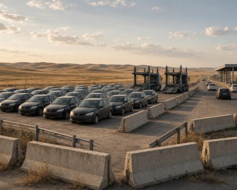 Russische auto-export naar Kazachstan stort in na nieuwe recyclingheffing