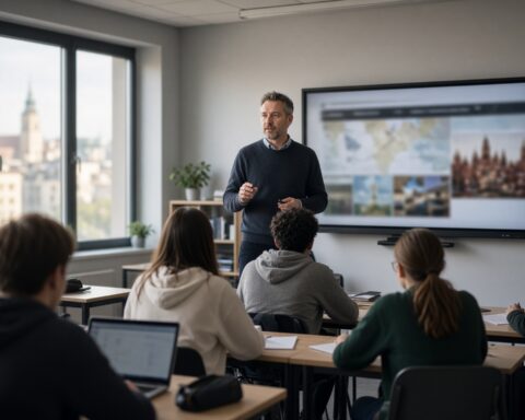 Voormalig medewerker van Russische staatsmedia geeft geschiedenisles op Tsjechische school in Pilsen