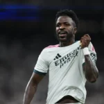 Vinícius Júnior in a Real Madrid shirt during a match.