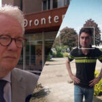 Burgemeester Jean Paul Gebben staat voor het gemeentegebouw van Dronten in een nieuwsbeeld over nepagenten.